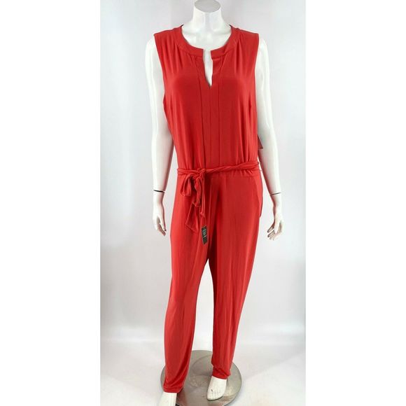 Lauren Ralph Lauren Jumpsuit Plus 3X Red NEW
